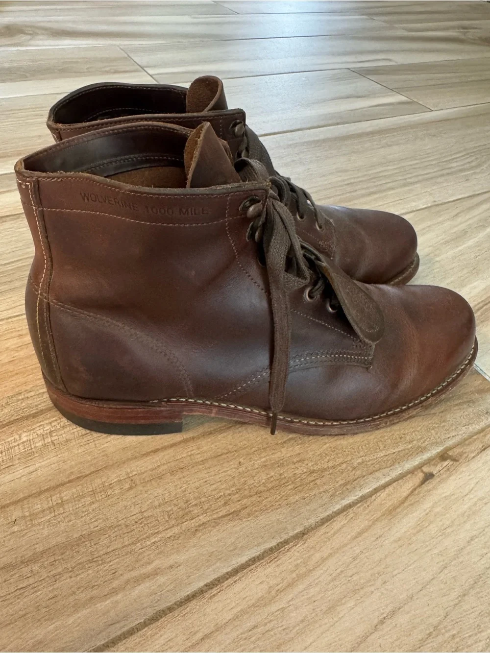 Wolverine 1000 Mile Horween Shell Leather Boots Size 10 D